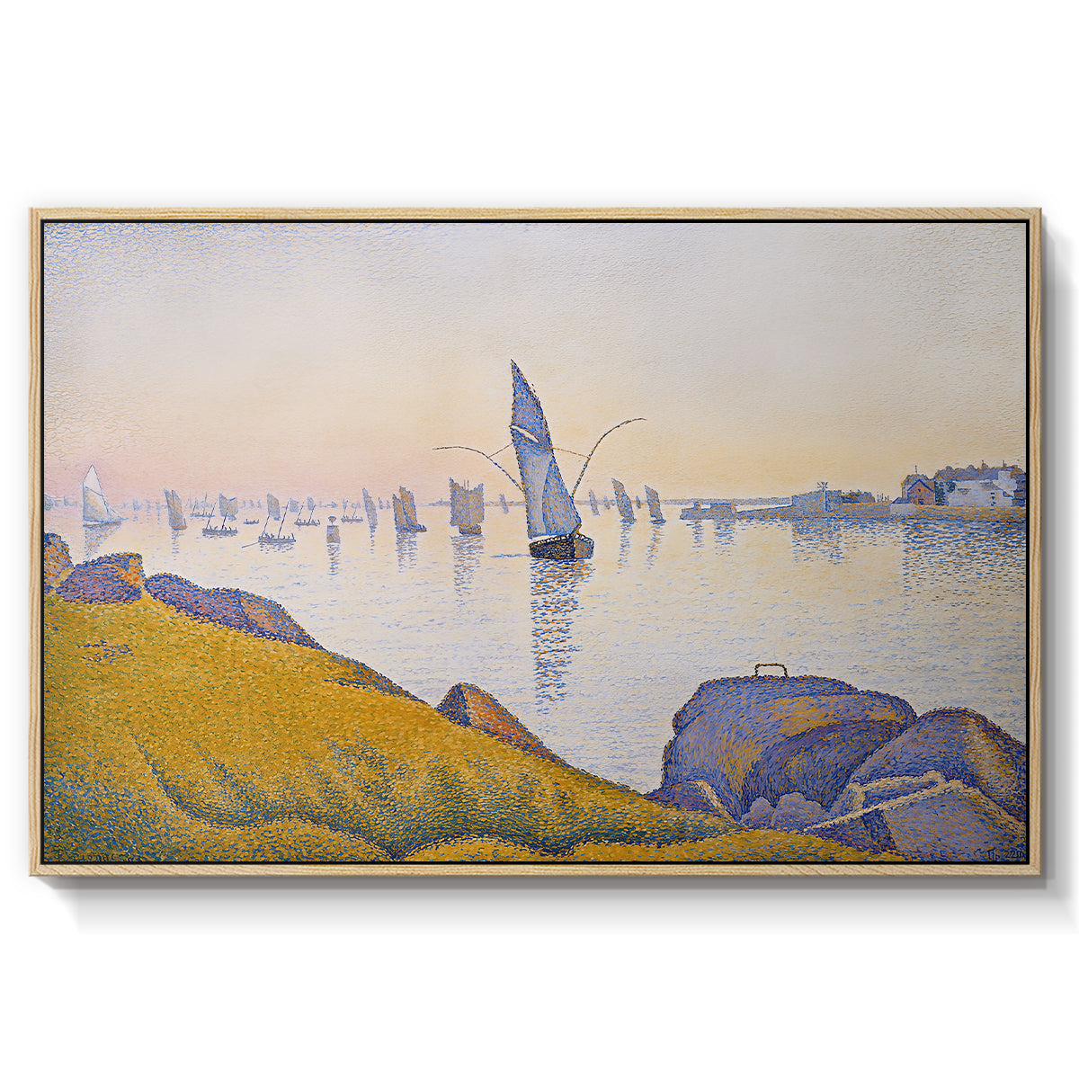 Evening Calm, Concarneau, Opus 220, 1891 - Floater Framed Canvas Print