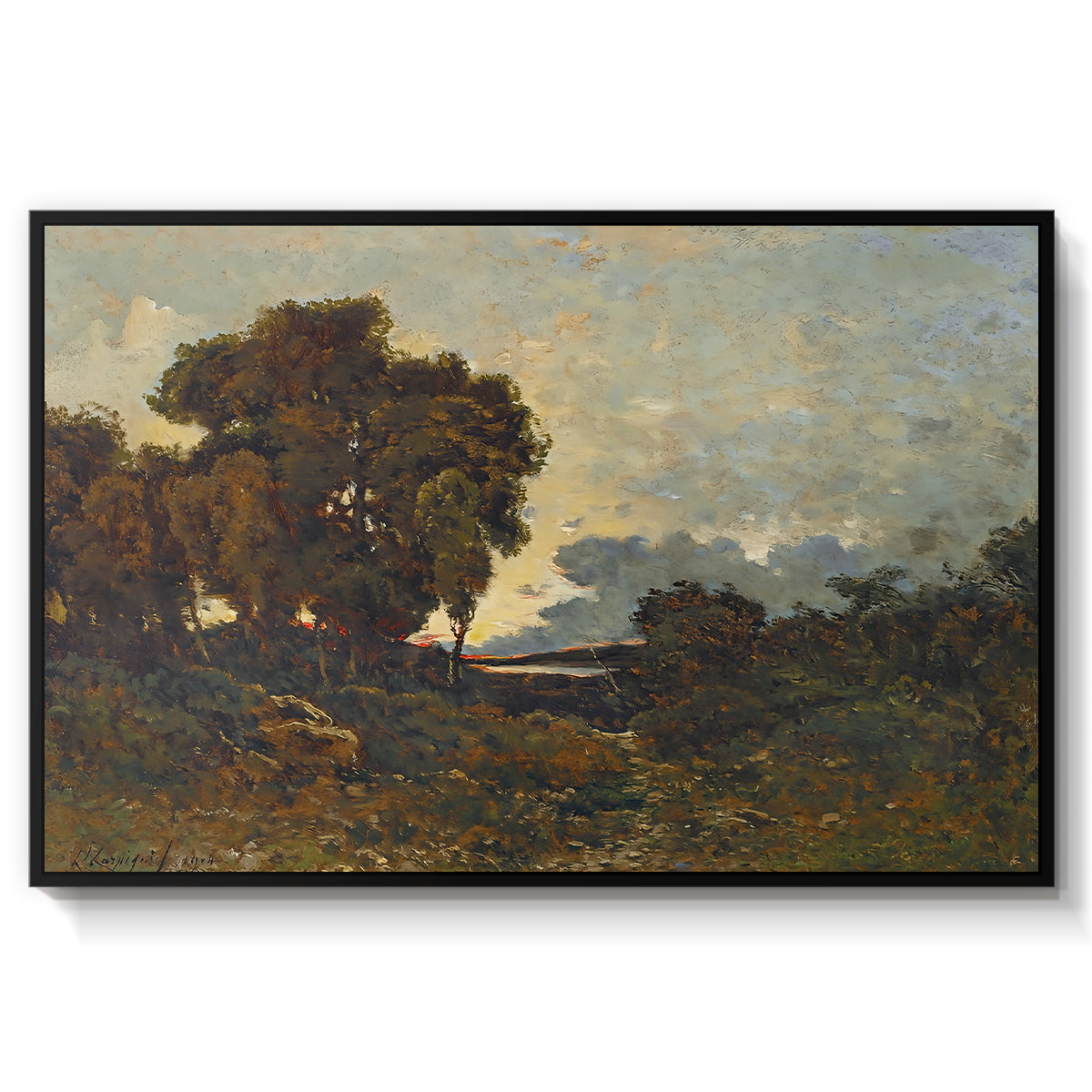 Sunset on the Allier (Soleil couchant sur l'Allier), 1904 - Floater Framed Canvas Print