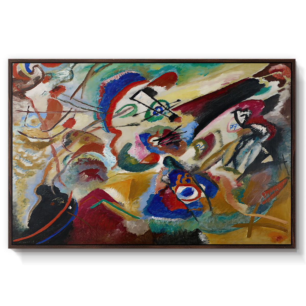 Fragment 2 for Composition VII, 1913 - Floater Framed Canvas Print