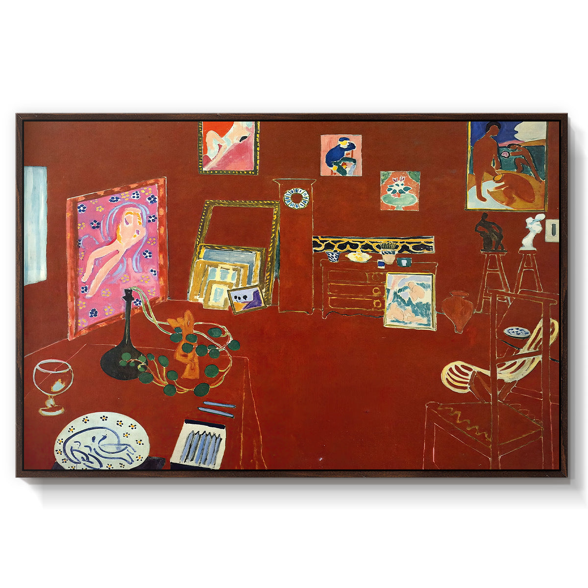 The Red Studio (L'Atelier Rouge), 1911 - Floater Framed Canvas Print