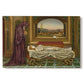 Canvas art print portraying a solitary figure standing in interior space with contemplative expression, set against a white background