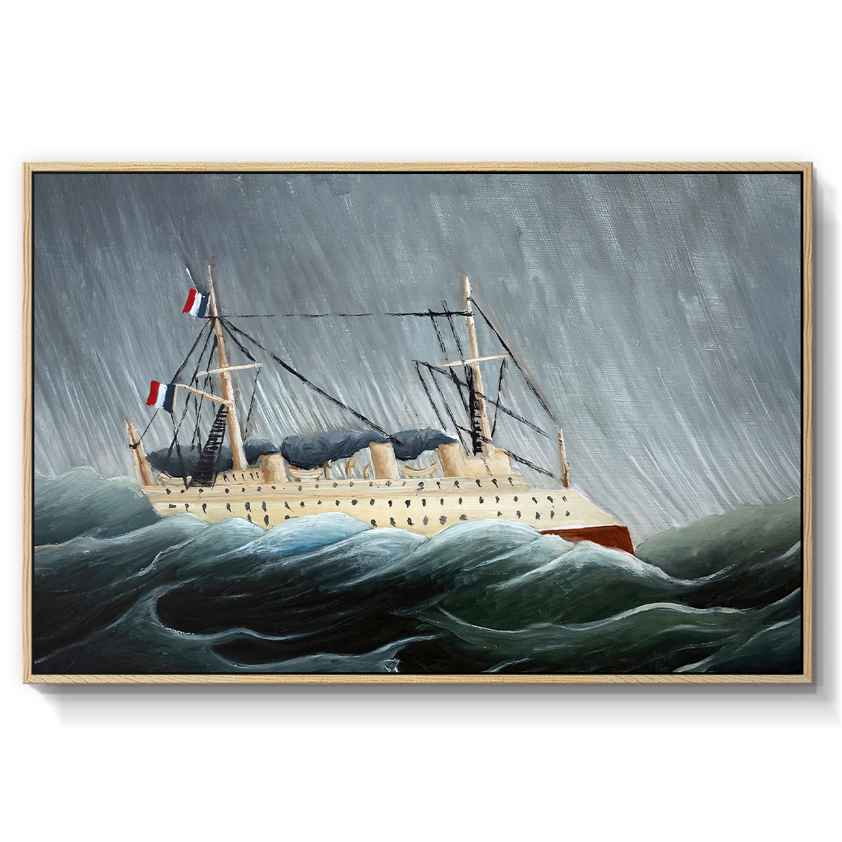 A Ship in the Storm, c. 1899 - Floater Framed Canvas Print