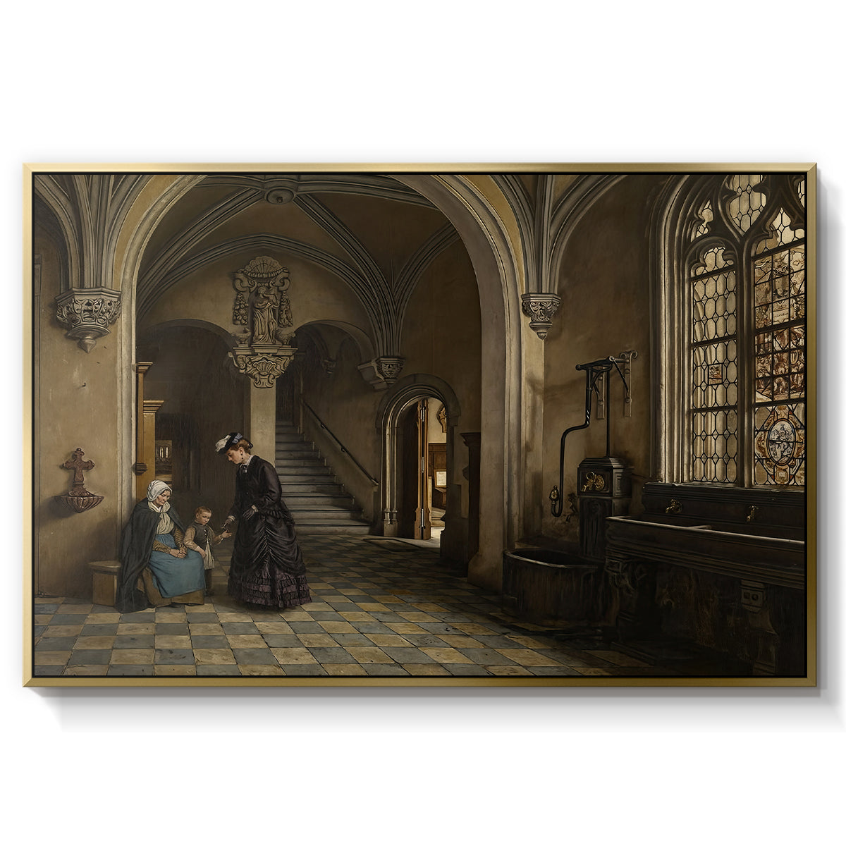 Interior of the Church of Saint Paul in Antwerp, c. 1865-1869 - Floater Framed Canvas Print
