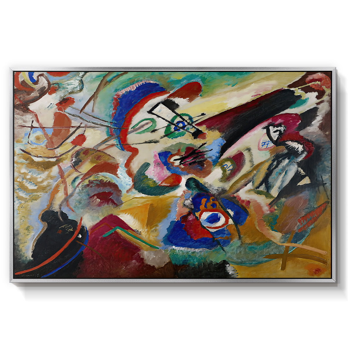 Fragment 2 for Composition VII, 1913 - Floater Framed Canvas Print