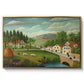 Pastoral Landscape with Stream, Fisherman and Strollers, 1875-1880 - Floater Framed Canvas Print