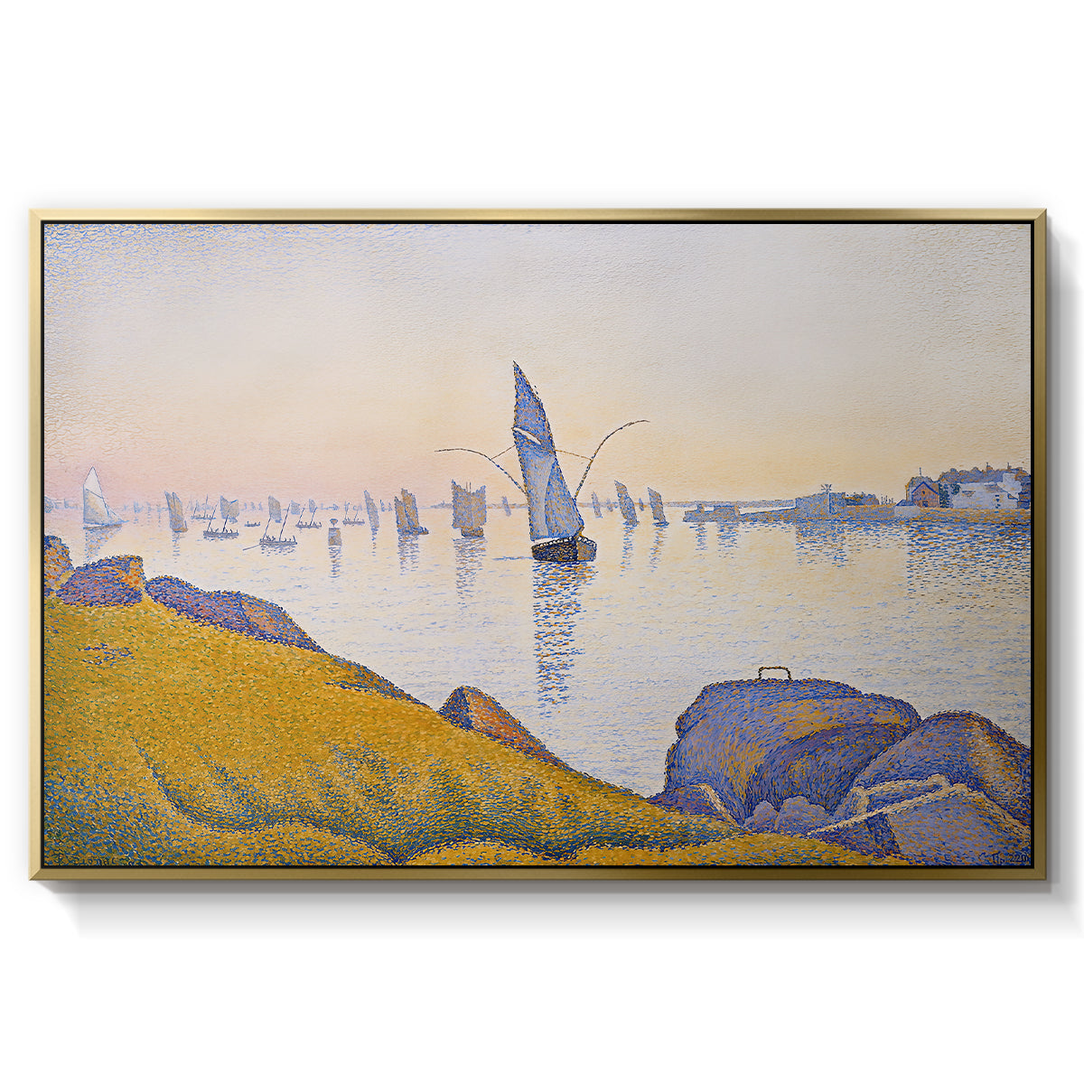 Evening Calm, Concarneau, Opus 220, 1891 - Floater Framed Canvas Print