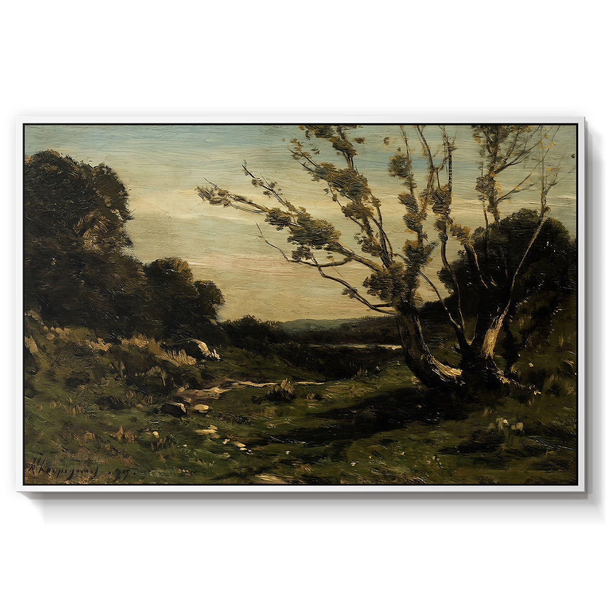 Morning in the Nievre, 1877 - Floater Framed Canvas Print