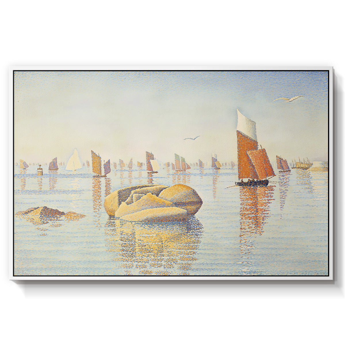 Concarneau, Quiet Morning, Opus 219, 1891 - Floater Framed Canvas Print