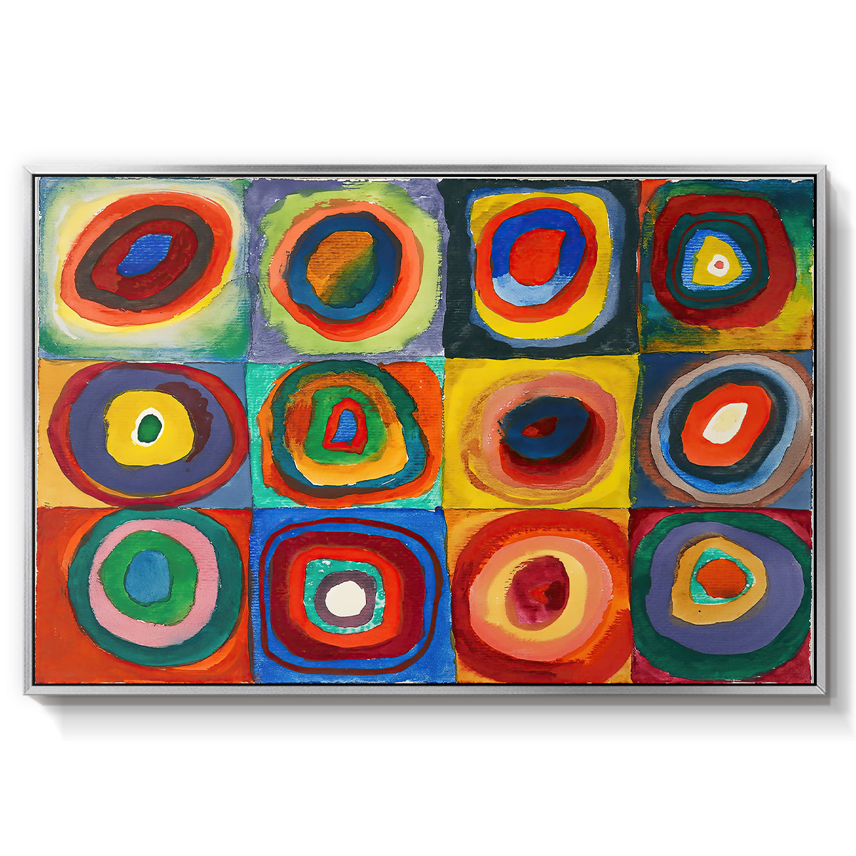 Color Study: Squares with Concentric Circles, 1913 - Floater Framed Canvas Print
