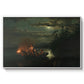 Spear Fishing on Lake Krøderen, 1851 - Floater Framed Canvas Print