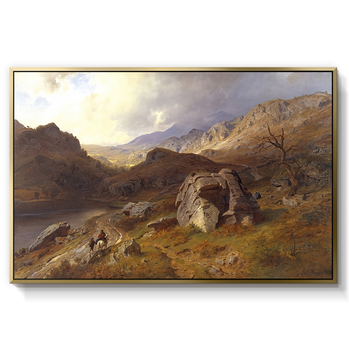Lledr Valley in Wales, 1864 - Floater Framed Canvas Print
