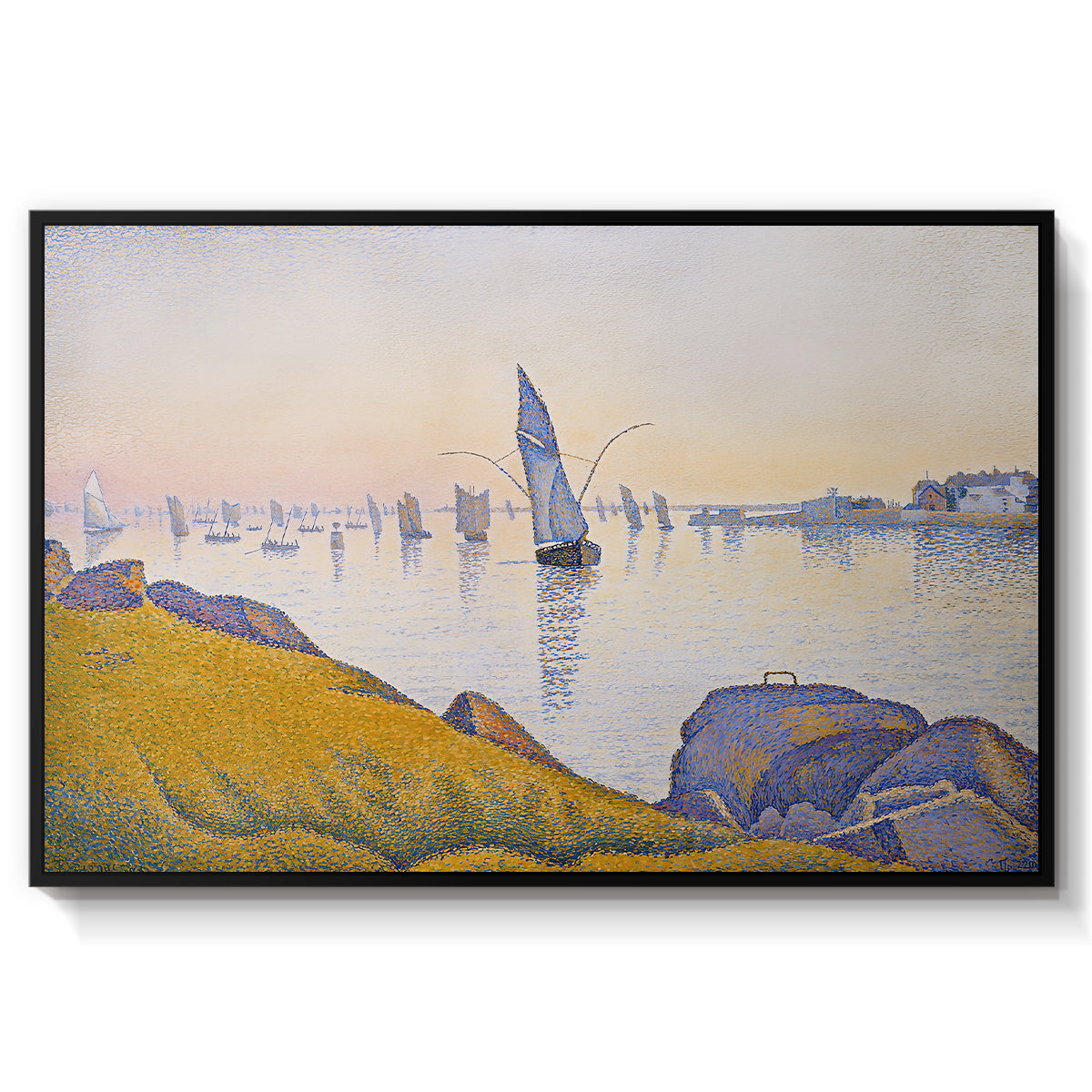 Evening Calm, Concarneau, Opus 220, 1891 - Floater Framed Canvas Print