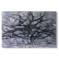 Canvas art print portraying a branching tree reduced to dark lines, set against a white background