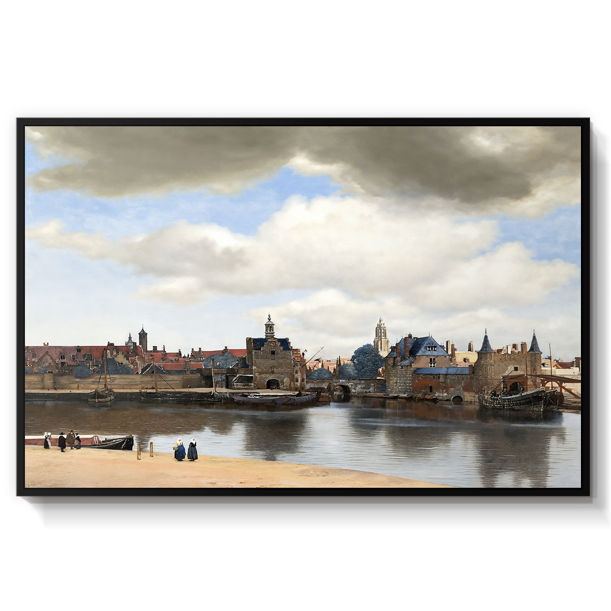 View of Delft, c. 1660-1661 - Floater Framed Canvas Print