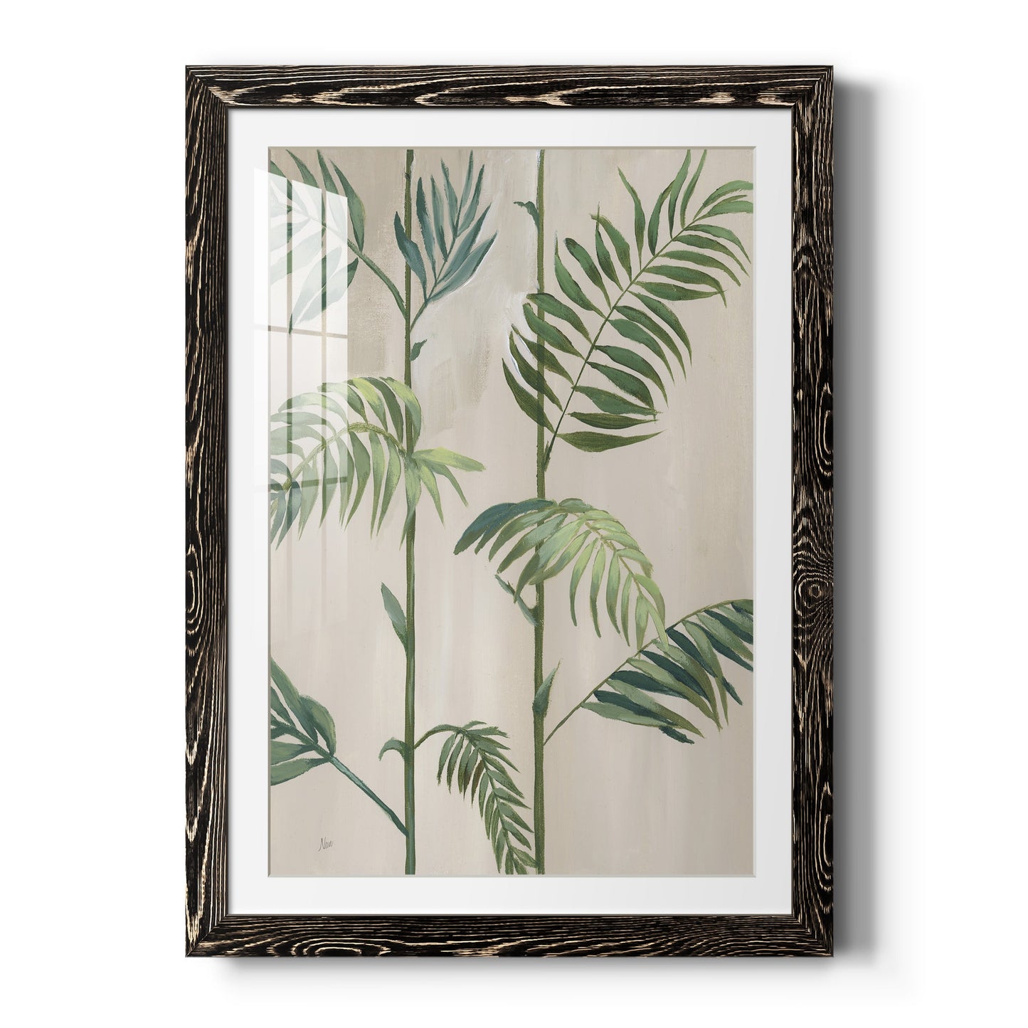 Modern Fronds I - Premium Framed Print - Distressed Barnwood Frame - Ready to Hang