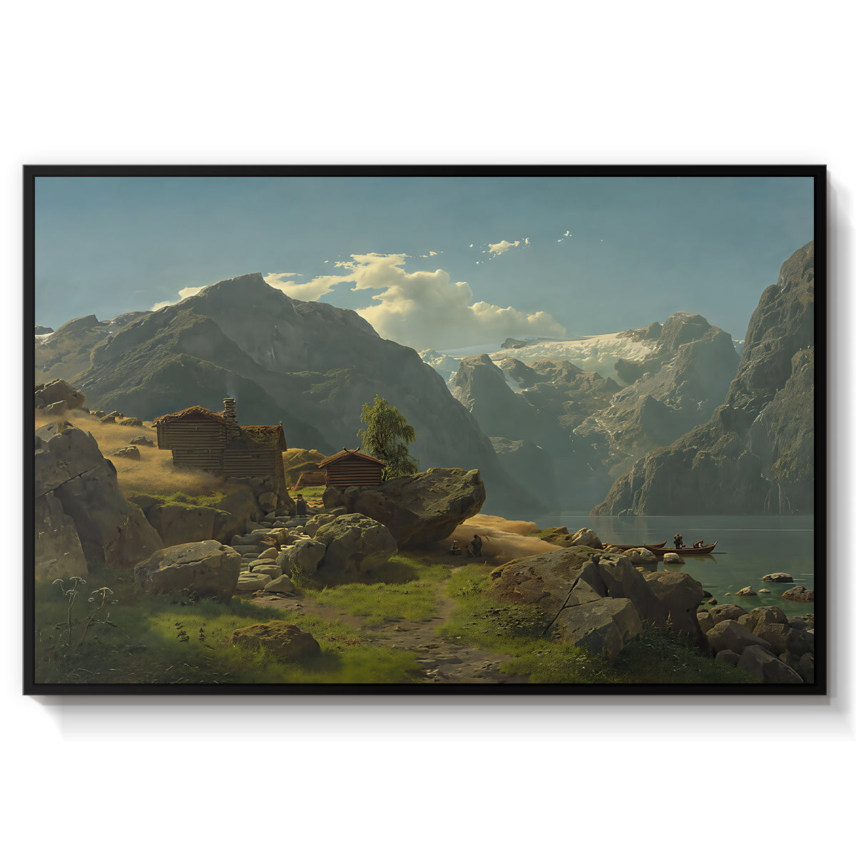 Balestrand, 1848 - Floater Framed Canvas Print