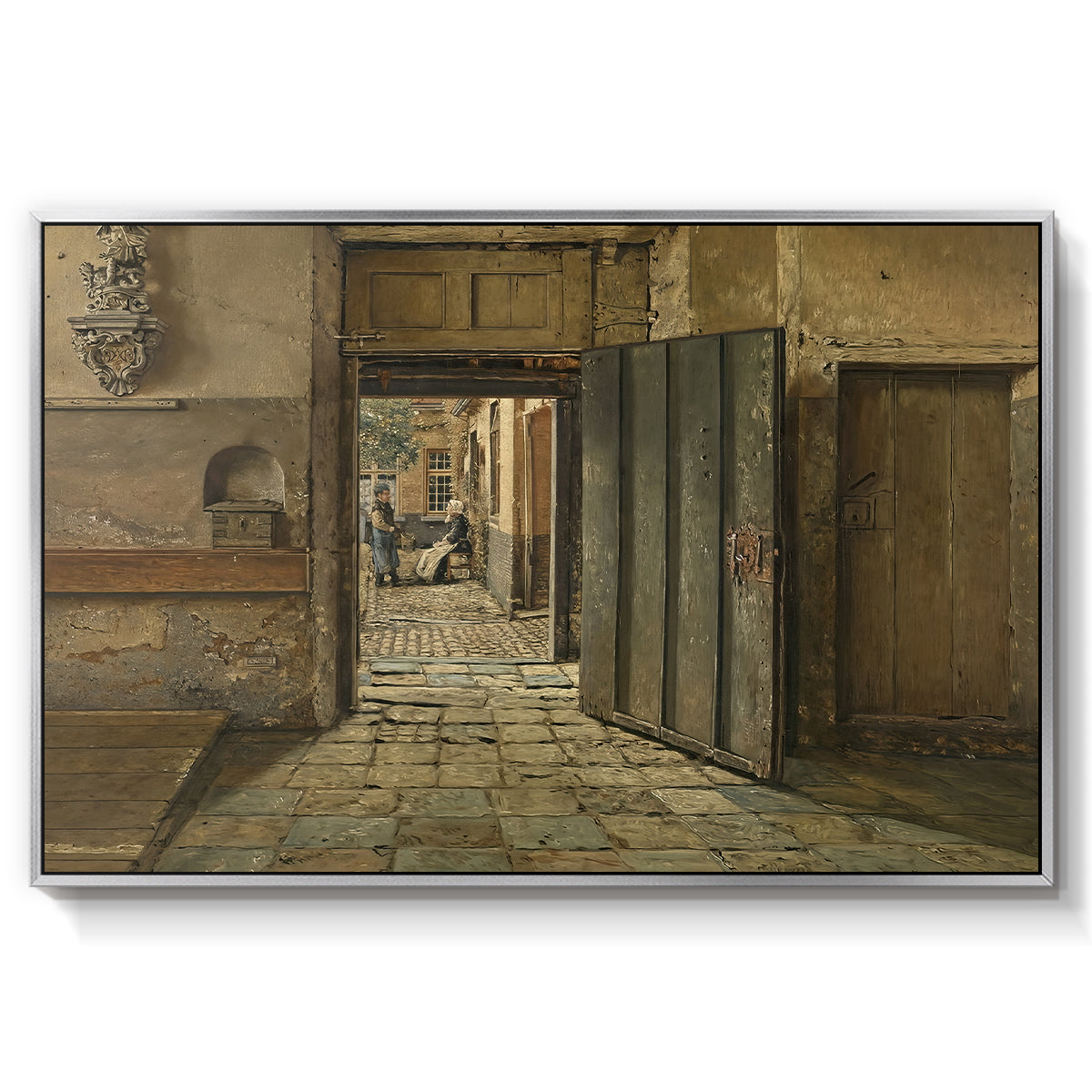 The Conversation, 1884 - Floater Framed Canvas Print