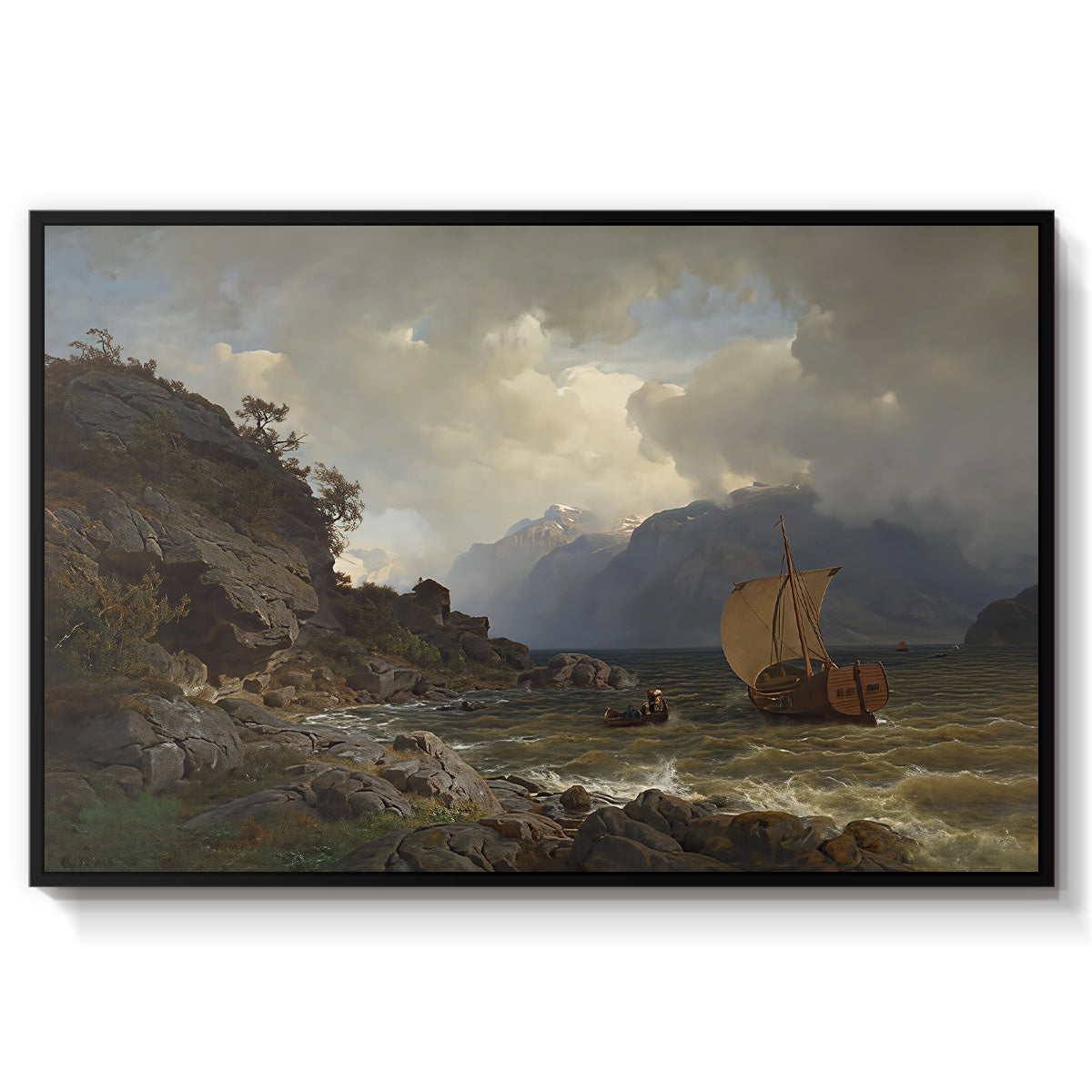 From the Western Coast of Norway, 1862 - Floater Framed Canvas Print