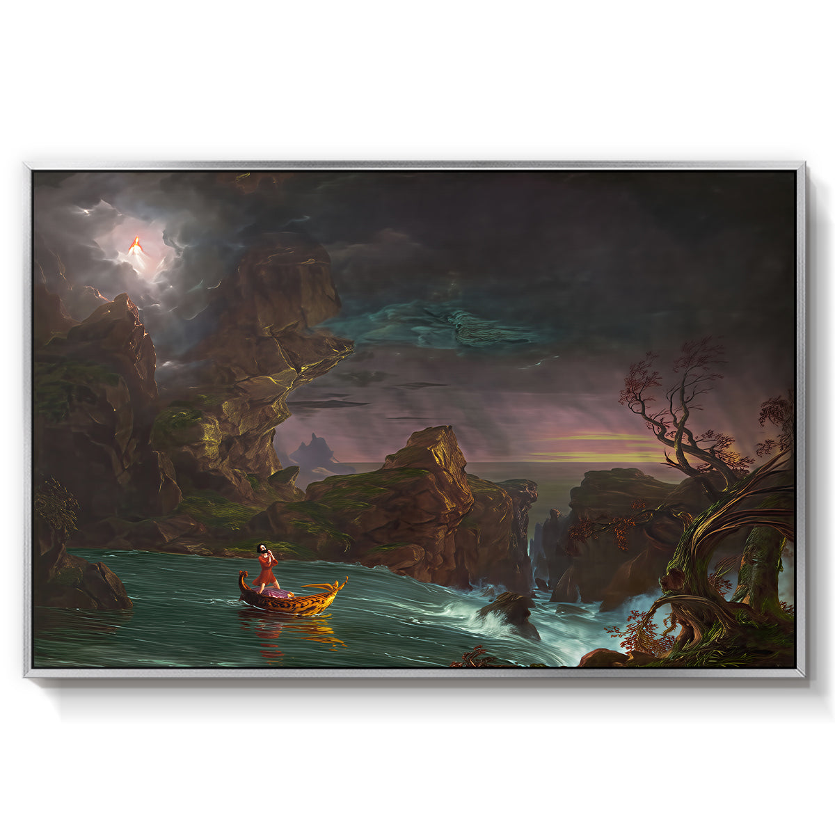 The Voyage of Life: Manhood, 1842 - Floater Framed Canvas Print