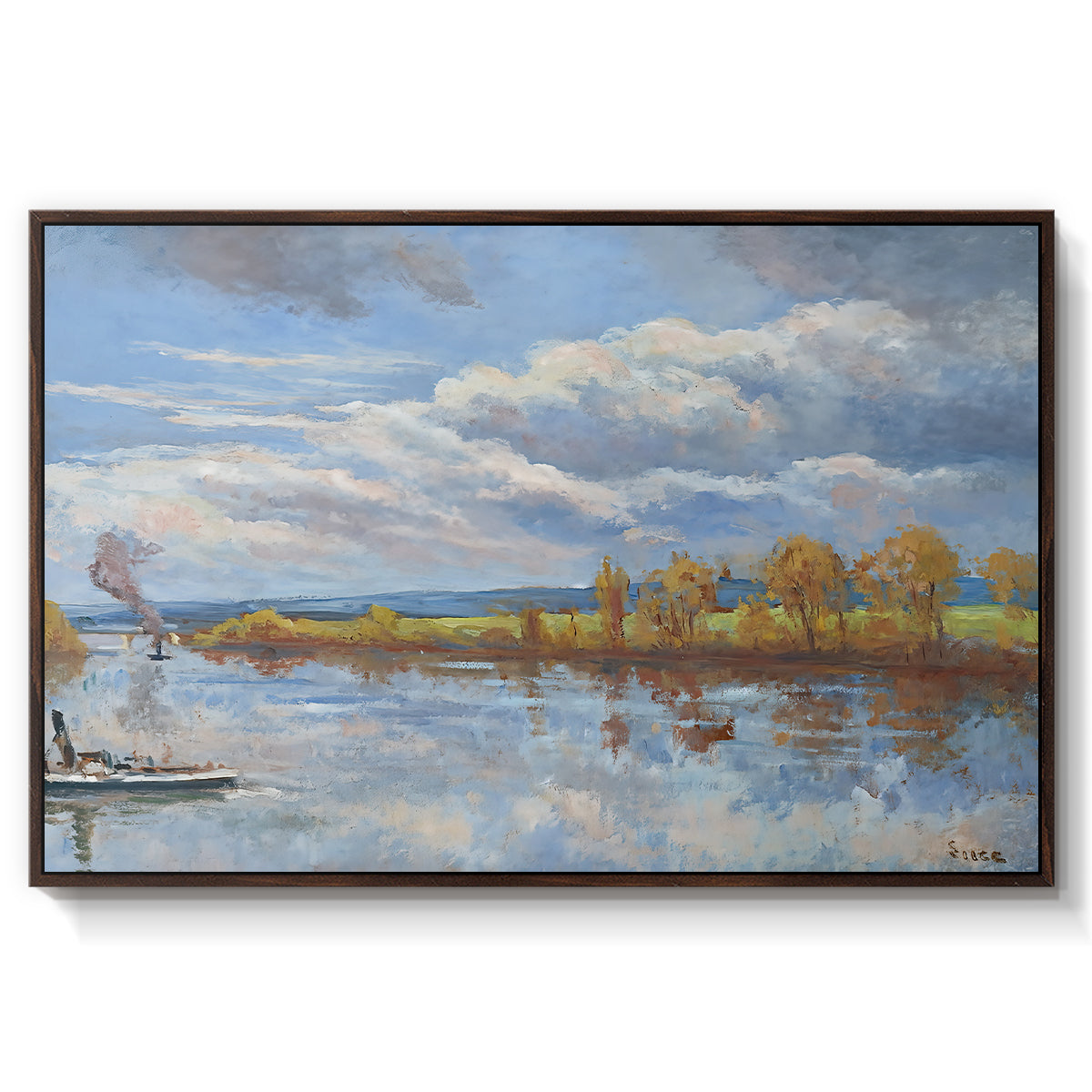 The Banks of the River Seine, 1893 - Floater Framed Canvas Print