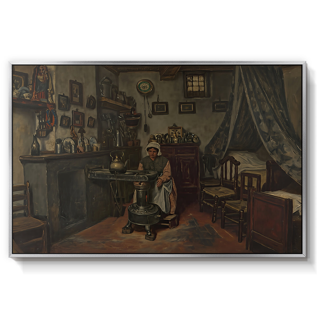 Interior, c. 1865-1870 - Floater Framed Canvas Print