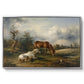 Two Horses on the Pasture, c. 1825 - Floater Framed Canvas Print