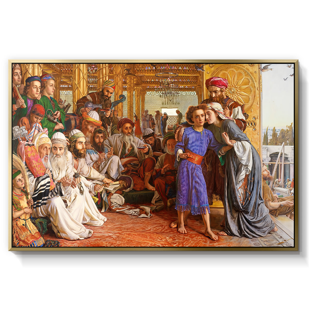 The Finding of the Saviour in the Temple, 1854-1860 - Floater Framed Canvas Print
