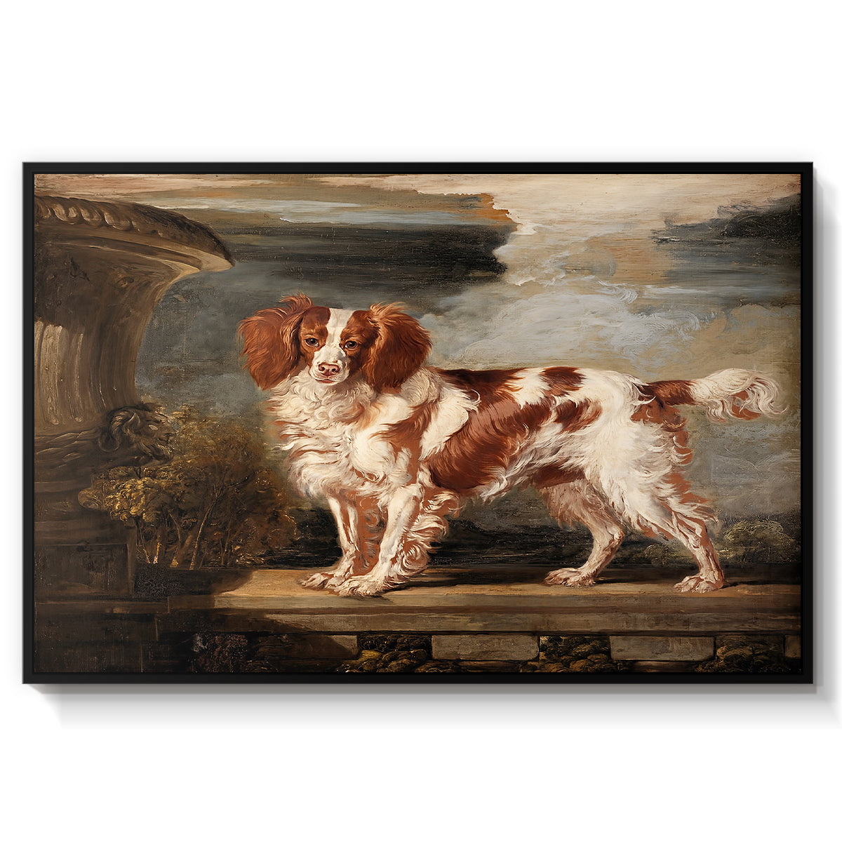 Portrait of Dash, a Favourite Spaniel, Property of Lady Frances Vane-Tempest, 1819 - Floater Framed Canvas Print