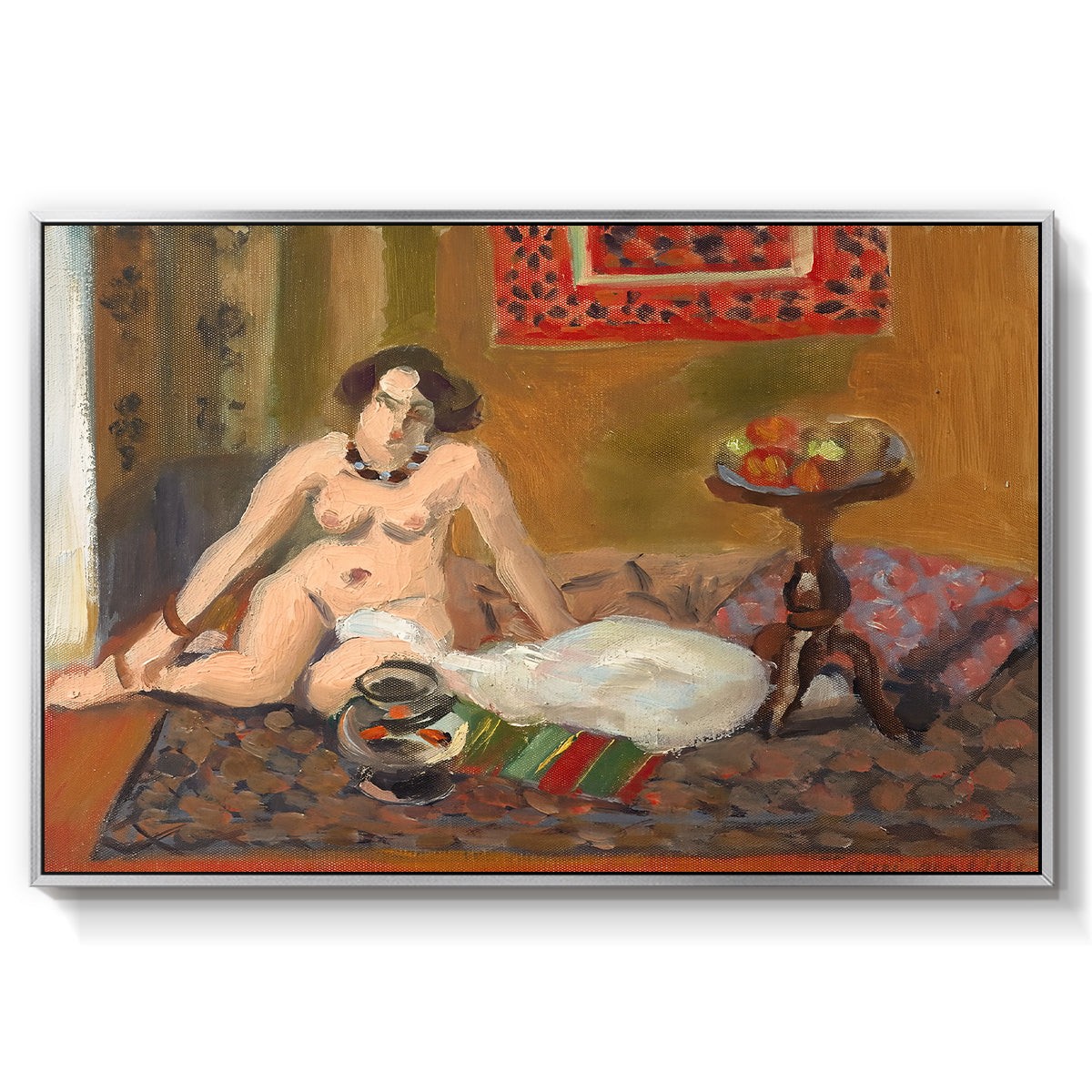 Nude with Goldfish (Nu aux poissons rouges), c. 1922 - Floater Framed Canvas Print
