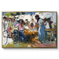 Net Menders in Valencia, 1909 - Floater Framed Canvas Print