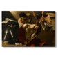 Canvas art print portraying Christ surrounded by men pressing crown of thorns onto his head, set against a white background