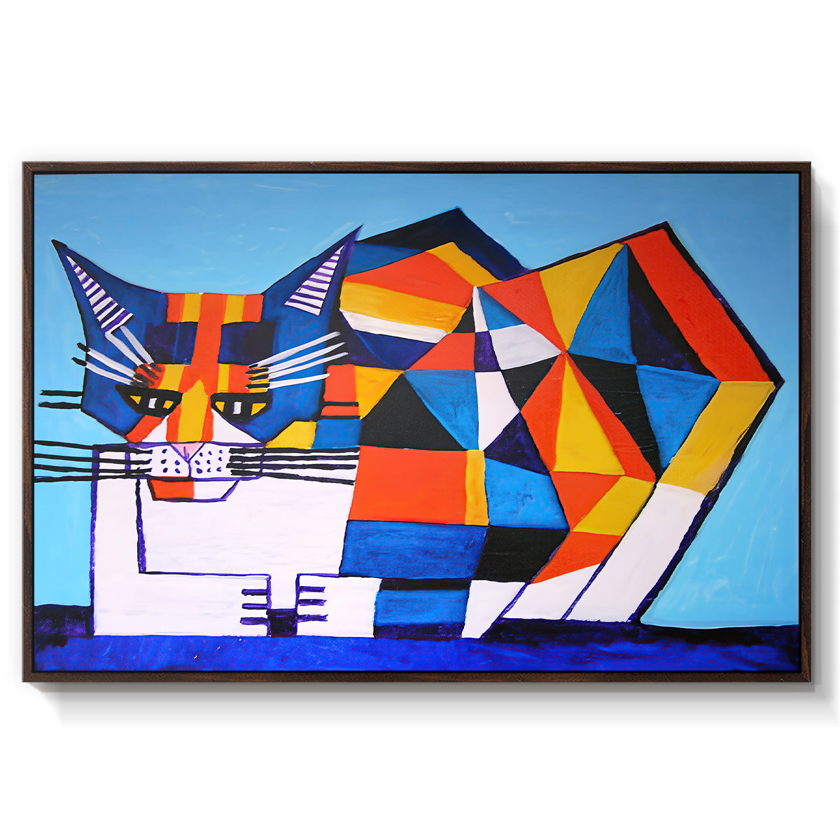 Cassie Thinking about Cubism - Floater Framed Canvas Print