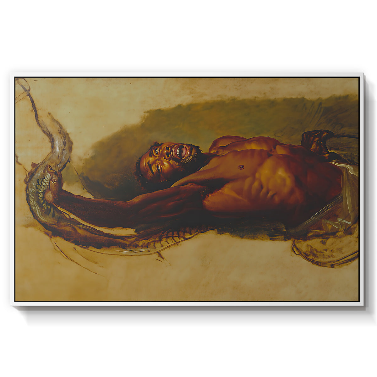 Man Struggling with a Boa Constrictor, c. 1803 - Floater Framed Canvas Print