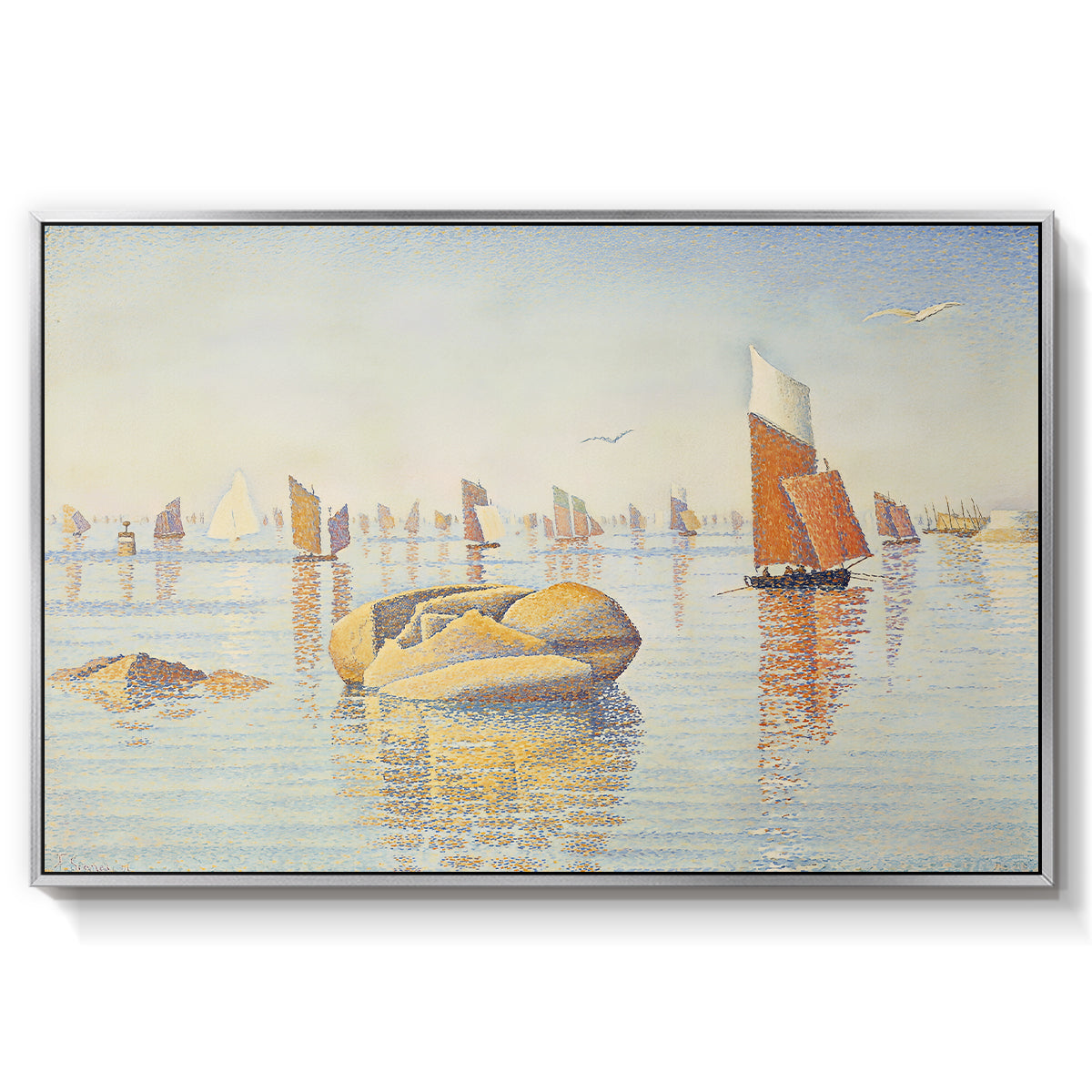 Concarneau, Quiet Morning, Opus 219, 1891 - Floater Framed Canvas Print