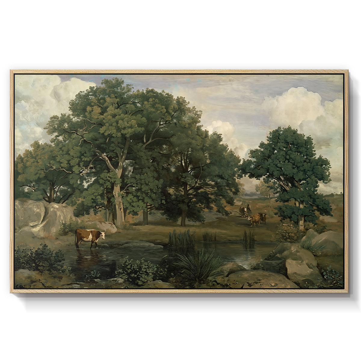 Forest of Fontainebleau, 1846 - Floater Framed Canvas Print