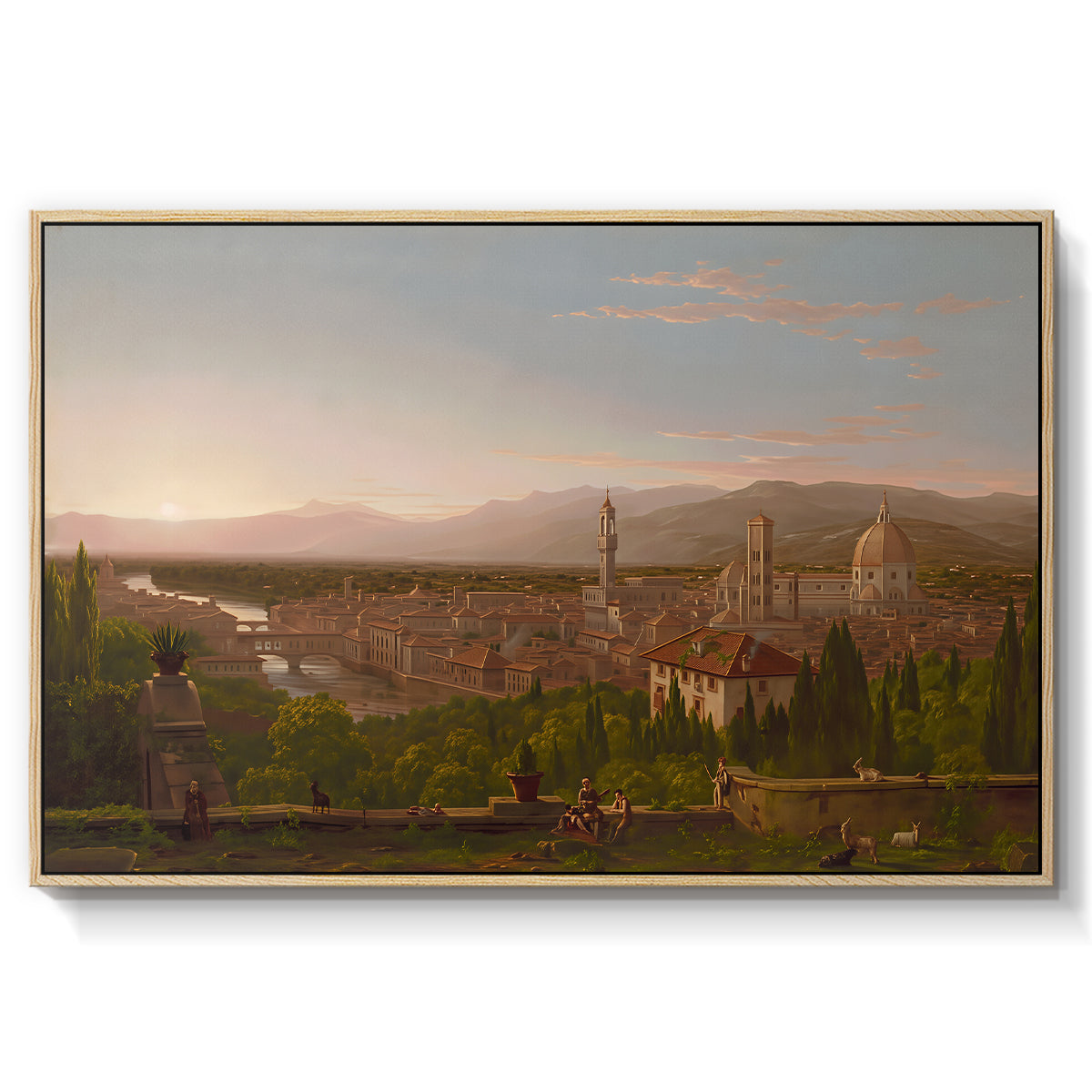 View of Florence from San Miniato, 1837 - Floater Framed Canvas Print