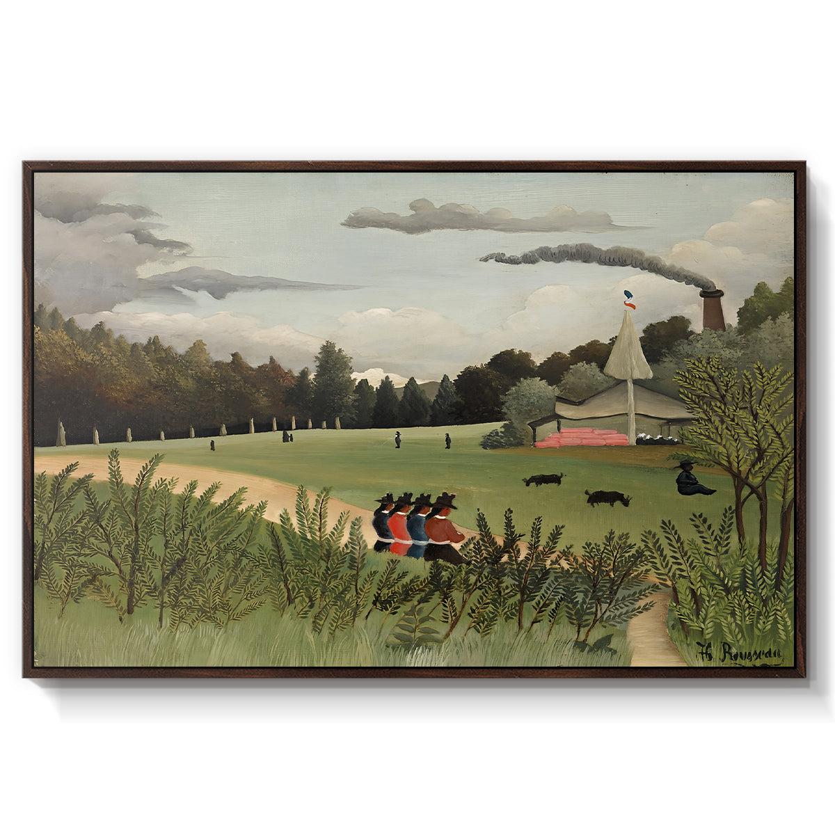 The Chair Factory at Alfortville, 1897 - Floater Framed Canvas Print