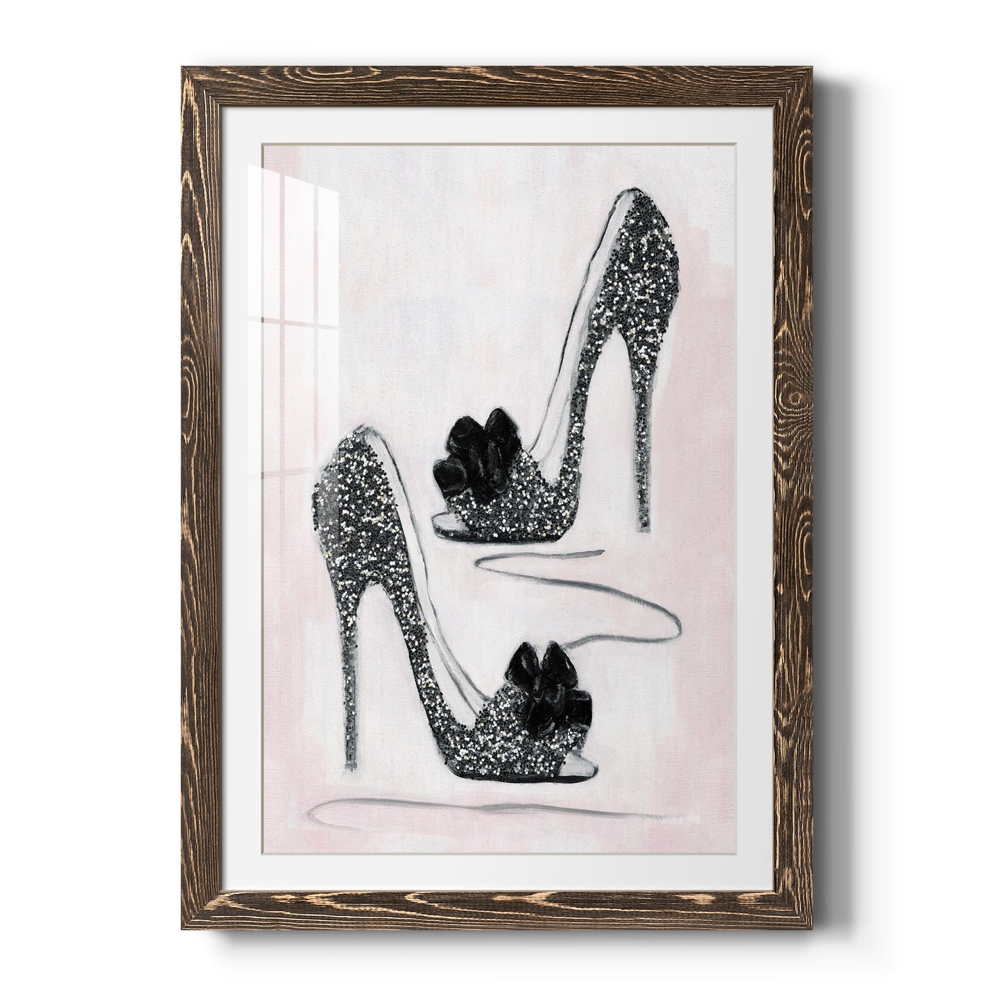 Shoes That Dazzle I - Barnwood Framed Art Print
