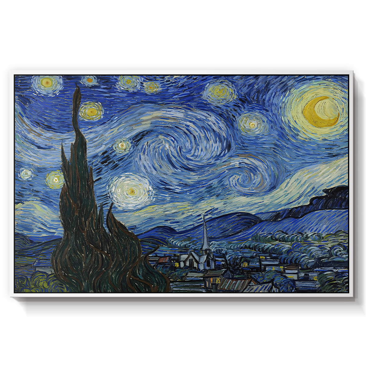 The Starry Night, 1889 - Floater Framed Canvas Print