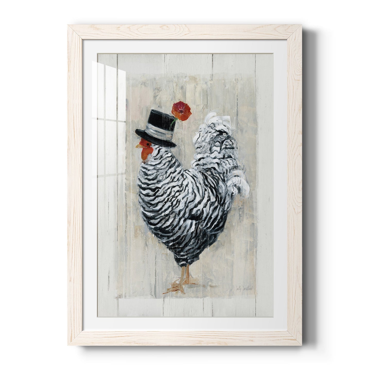 Sunday Best Rooster - Barnwood Framed Art Print