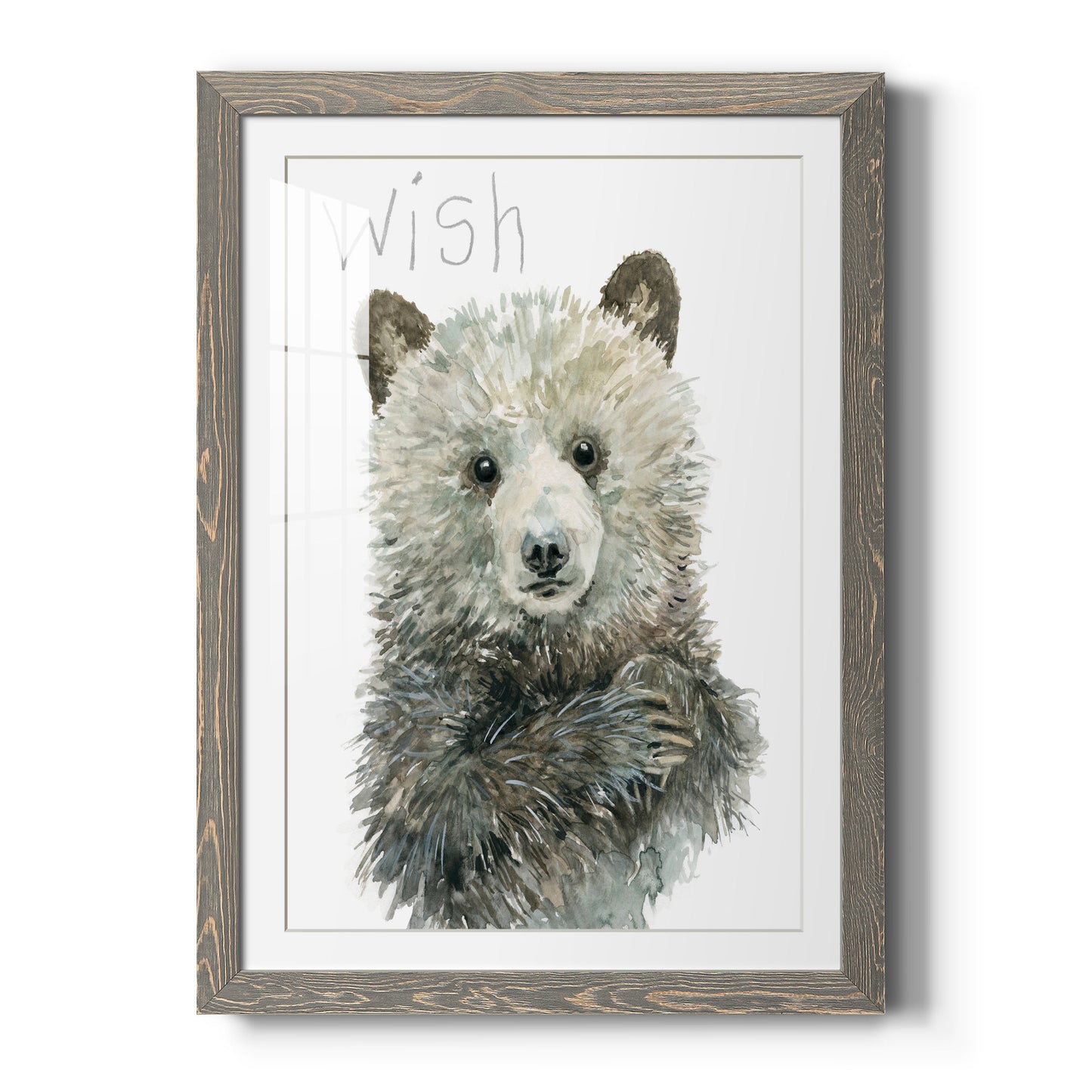 Forest Fur Baby Bear - Premium Framed Print - Distressed Barnwood Frame - Ready to Hang