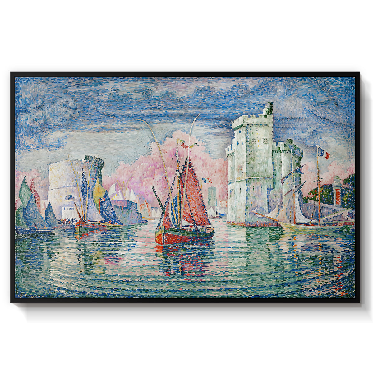 Entrance to the Port of La Rochelle, 1921 - Floater Framed Canvas Print