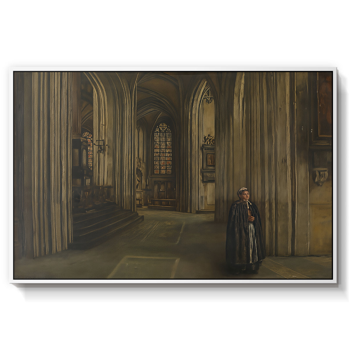 Interior of a Church, 1871 - Floater Framed Canvas Print