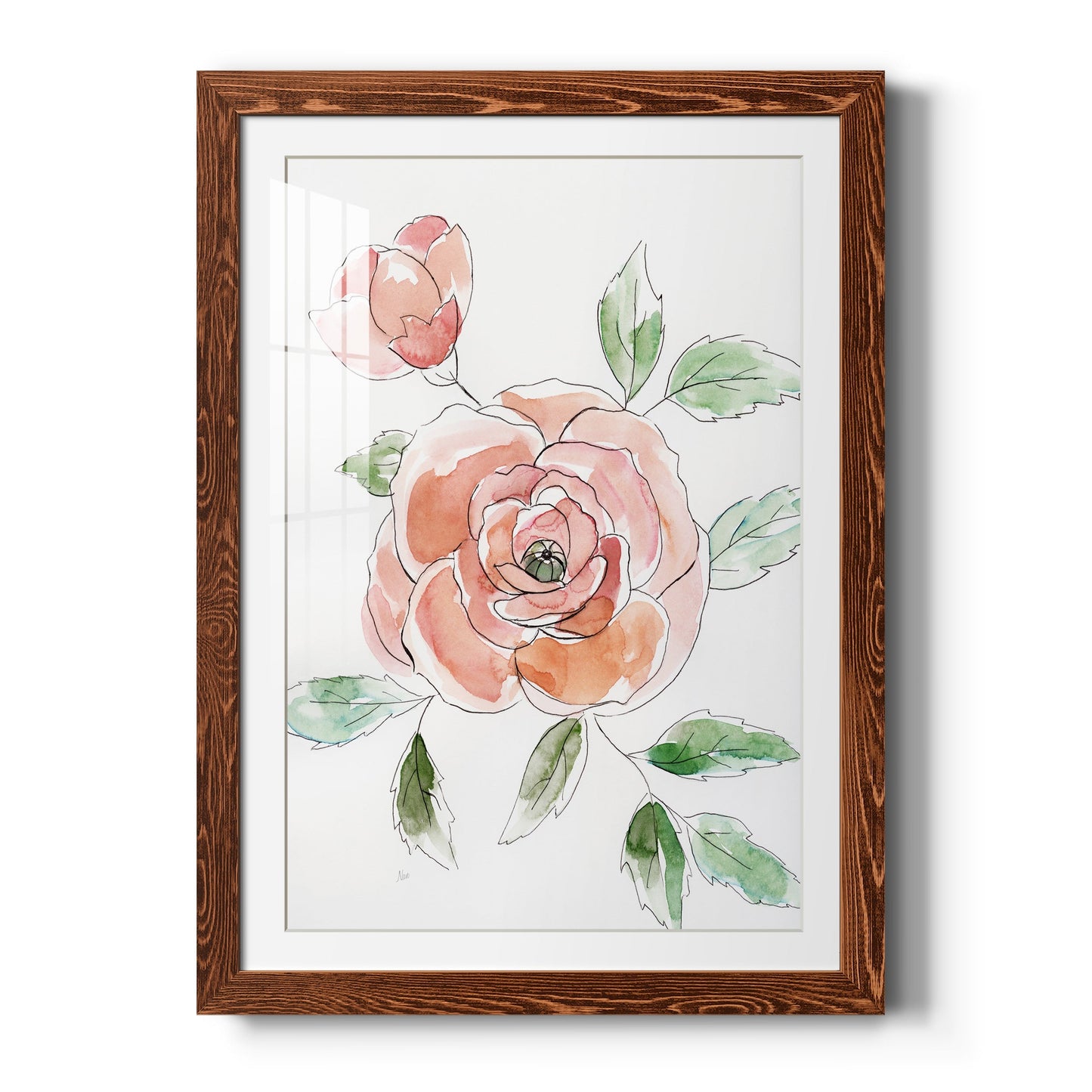 Rose Contour - Barnwood Framed Art Print