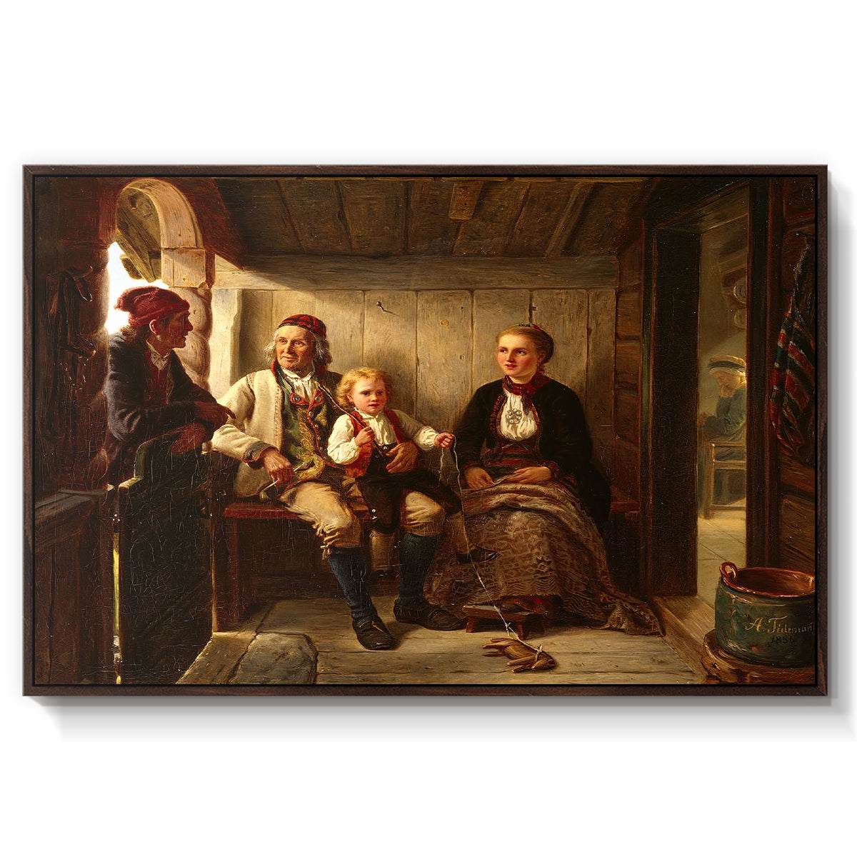 Neighbors (Naboer), 1855 - Floater Framed Canvas Print