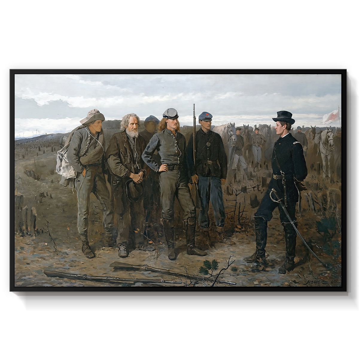 Prisoners from the Front, 1866 - Floater Framed Canvas Print