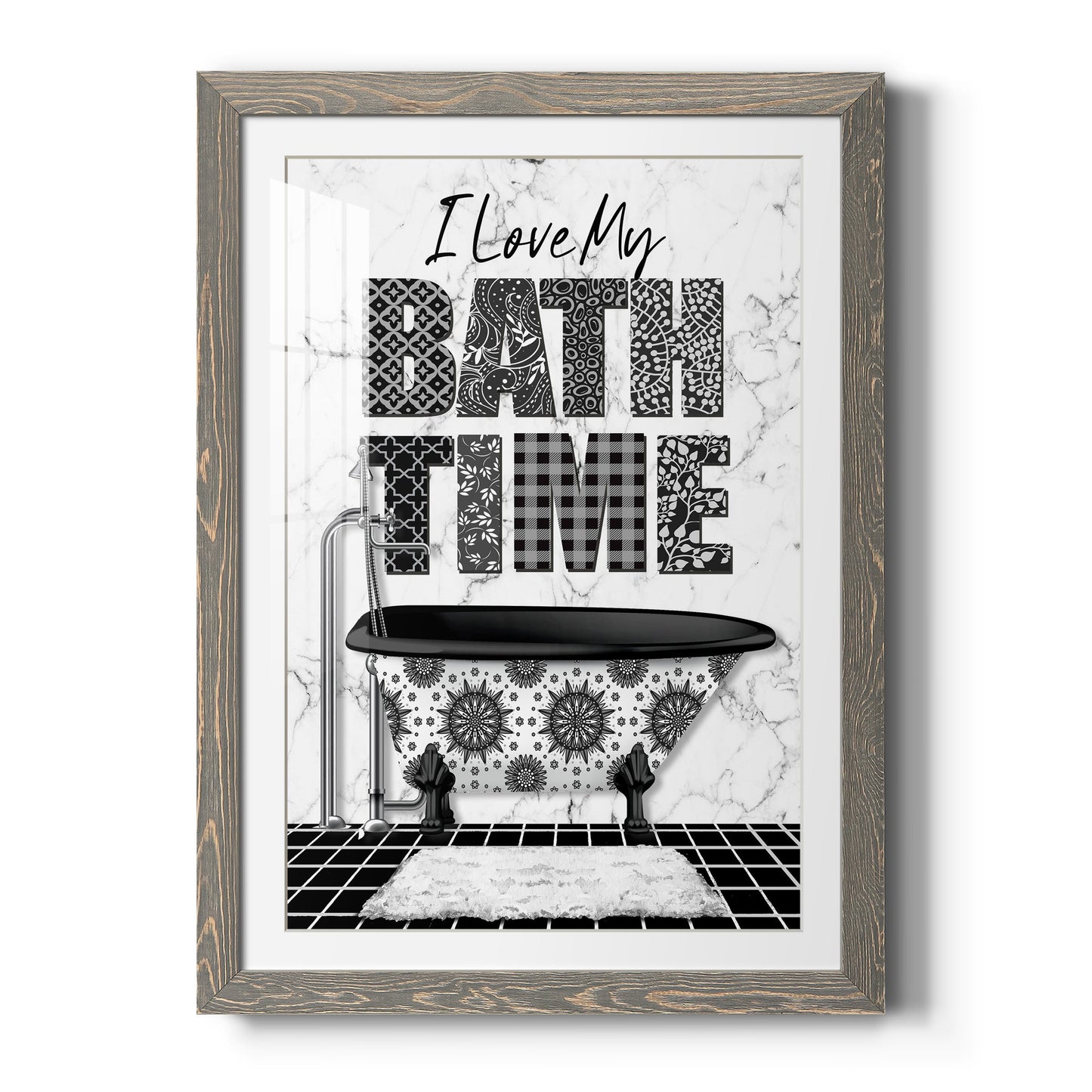 Bath Time - Premium Framed Print - Distressed Barnwood Frame - Ready to Hang