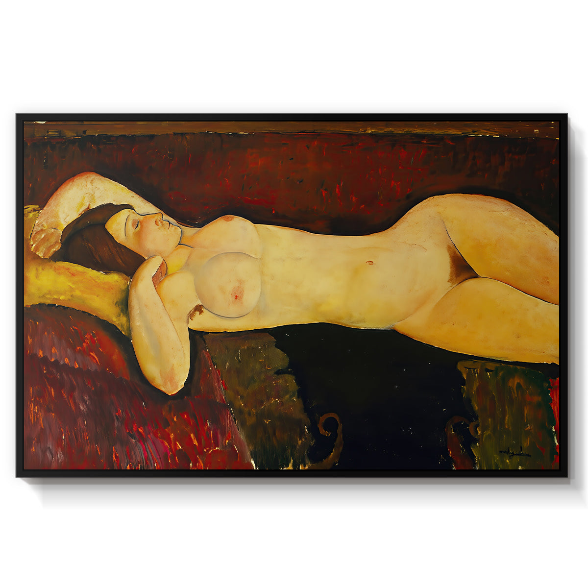 Reclining Nude (Nu couché), 1919 - Floater Framed Canvas Print