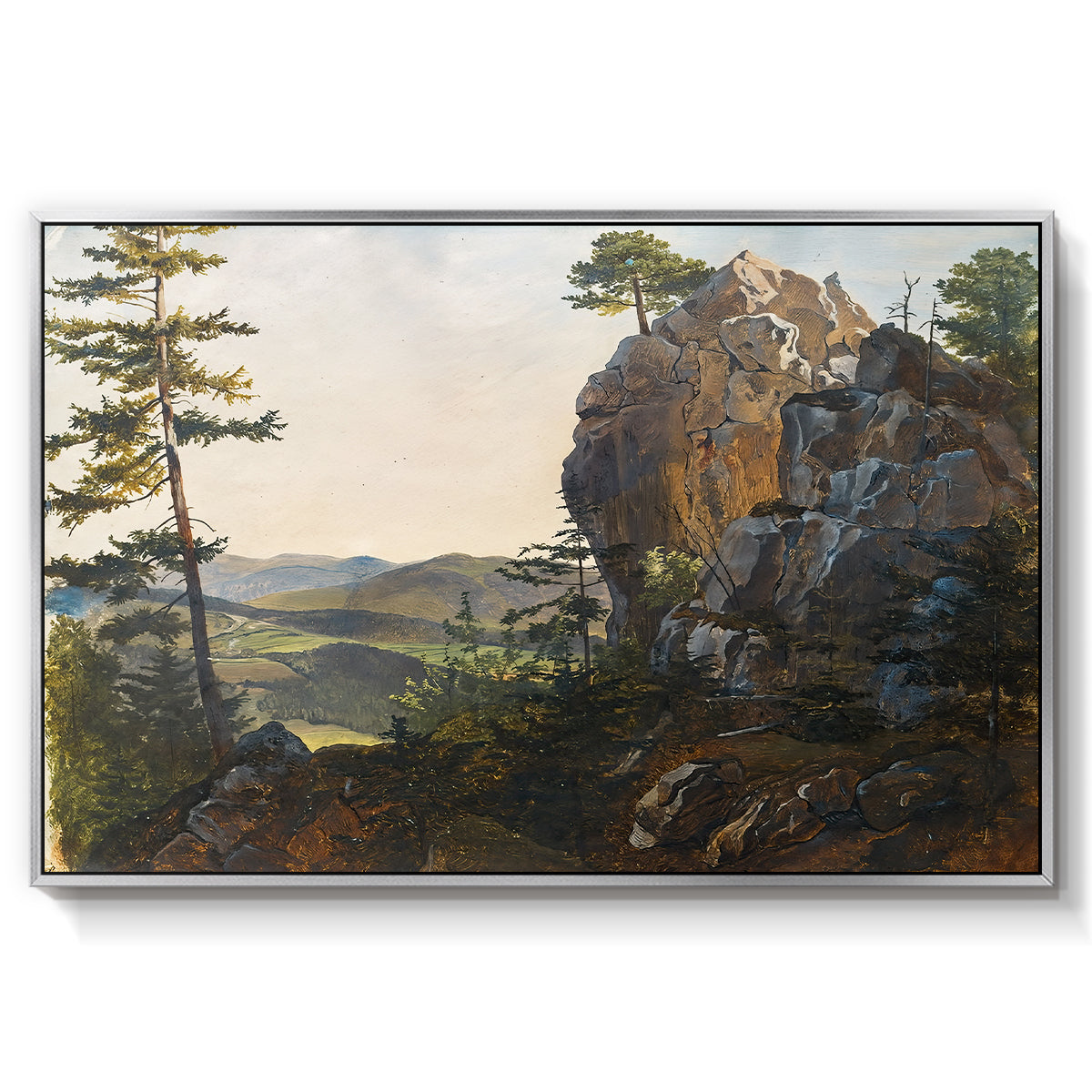 Landscape with the Balbersteine near Miesenbach, 1839 - Floater Framed Canvas Print