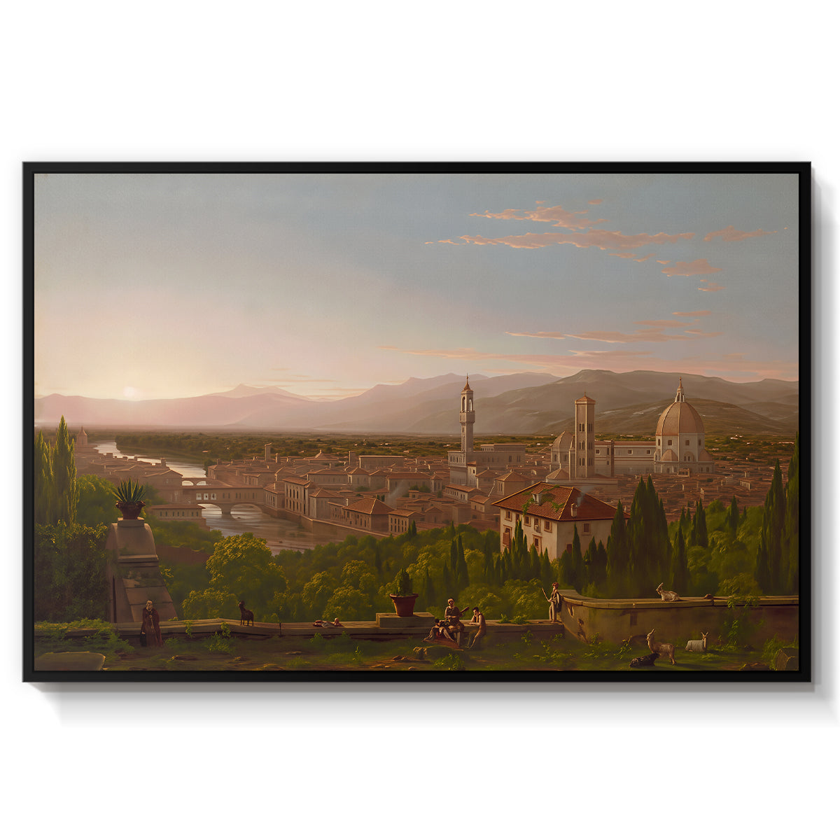 View of Florence from San Miniato, 1837 - Floater Framed Canvas Print